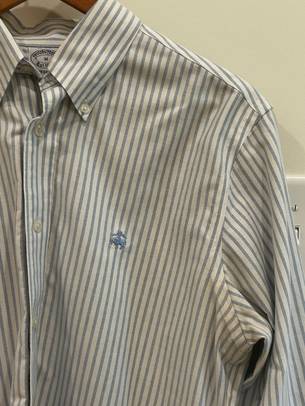 Brooks Brothers Regent Non Iron Light Blue & White Striped Button-Down Shirt